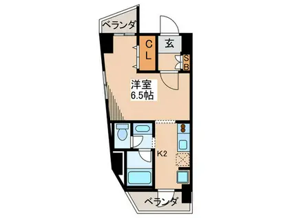 ローレル荻窪(1K/6階)の間取り写真