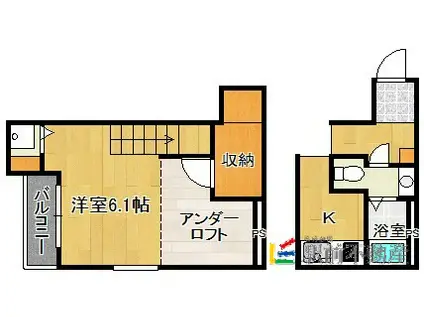 PIANTARE UNO(1K/2階)の間取り写真