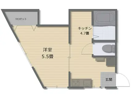 ハイムリリー(1K/1階)の間取り写真