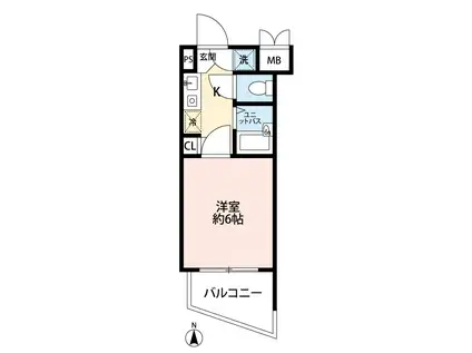 ルーブル東馬込(1K/4階)の間取り写真