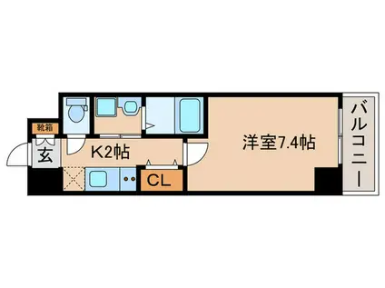 グラカン京都駅前 輝(1K/4階)の間取り写真