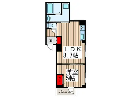 プラン・ドゥ・ボヌール(1LDK/1階)の間取り写真