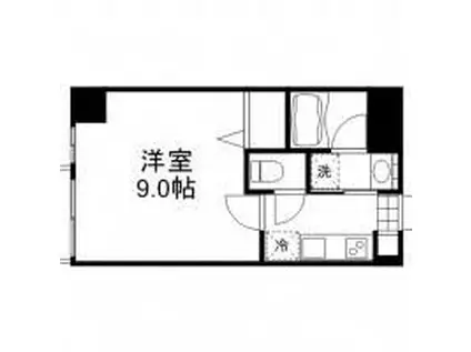 月光岡山市役所前(1K/6階)の間取り写真