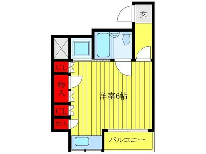 山口ビル(ワンルーム/7階)の間取り写真