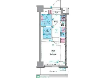GENOVIAお花茶屋IISKYGARDEN(1K/4階)の間取り写真