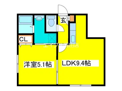 ル・フォート清田I(1LDK/2階)の間取り写真
