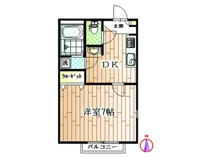 D6・KIRATECH(1K/1階)の間取り写真