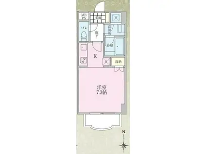 プラッシュガーデンスパス(ワンルーム/3階)の間取り写真