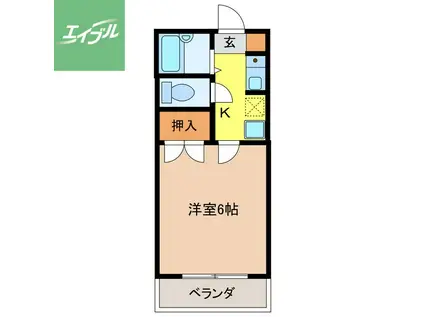 そよ風5番館(1K/3階)の間取り写真