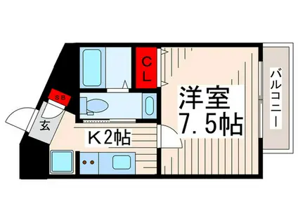 カモミールスール(1K/3階)の間取り写真