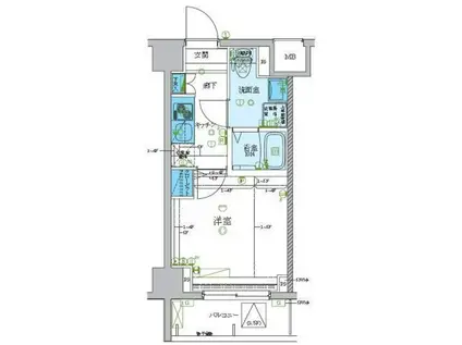 レグゼ梶ケ谷(1K/2階)の間取り写真