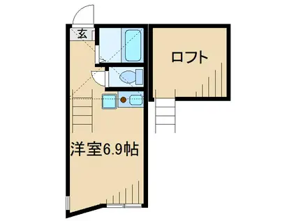 ユナイト丸子エルヴィスの杜(ワンルーム/1階)の間取り写真