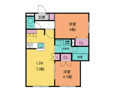 YS F RESIDENCE II(2LDK/1階)の間取り写真