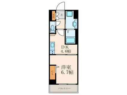 PROSPERER光明(1DK/8階)の間取り写真