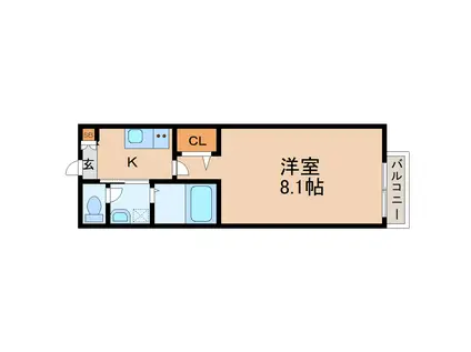 パークフォレスト東照宮(1K/1階)の間取り写真