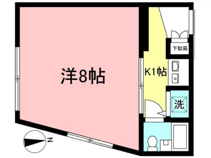 小柏ハイツ(1K/2階)の間取り写真