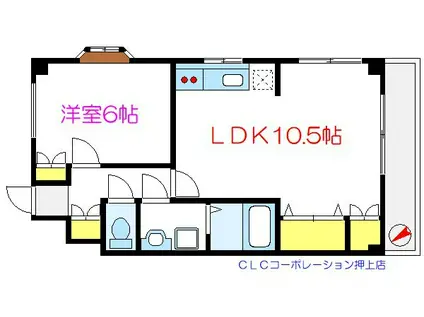 パークサイドハウス(1LDK/2階)の間取り写真