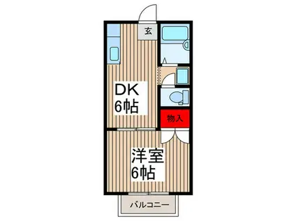 サマックス芝B(1DK/2階)の間取り写真