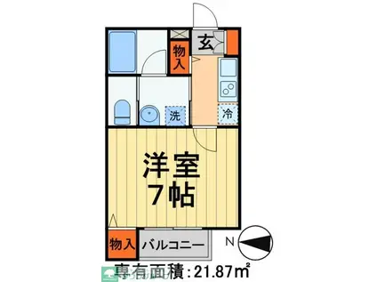 ルミエールエタンセルドゥ―(1K/1階)の間取り写真