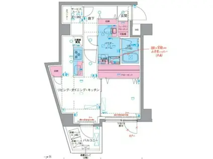 ジェノヴィア東向島IV(1SLDK/3階)の間取り写真