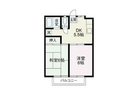 ボナール A棟(2DK/1階)の間取り写真