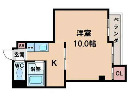 ロイヤルビル田辺(1K/6階)の間取り写真