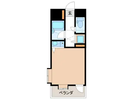 朝日プラザ長浜(ワンルーム/12階)の間取り写真