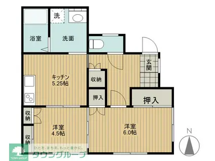 クレシータ百草(2K/1階)の間取り写真