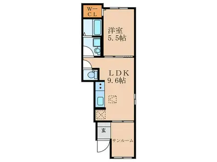POPORA VI(1LDK/1階)の間取り写真