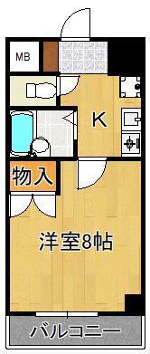 ロイヤルハイツ折尾1号館(1K/1階)の間取り写真