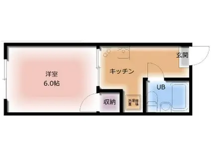 シティーハイムメープル(1K/2階)の間取り写真