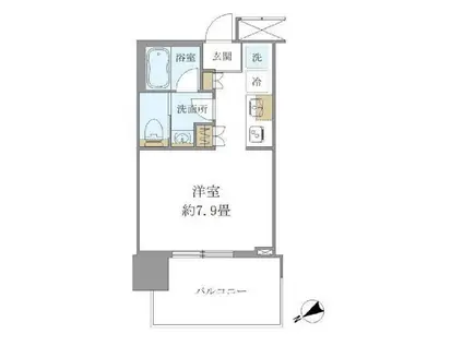 ブリリアタワー浜離宮(ワンルーム/10階)の間取り写真