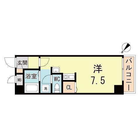 ハイツセントレア(ワンルーム/3階)の間取り写真