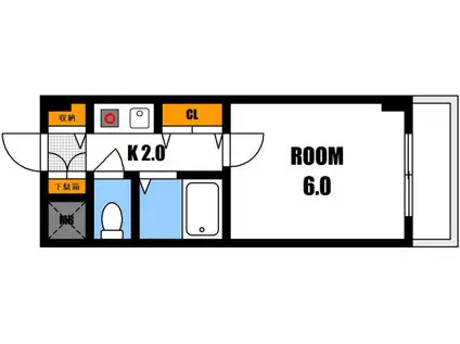 コスモハイツシバタII(1K/3階)の間取り写真
