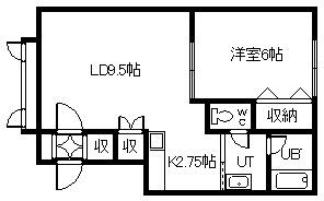 ドゥ・ランジェ(1LDK/1階)の間取り写真