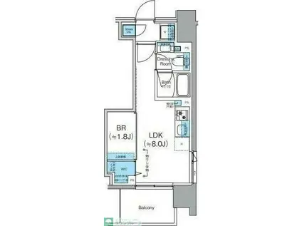 クレヴィアリグゼ錦糸町(1LDK/5階)の間取り写真