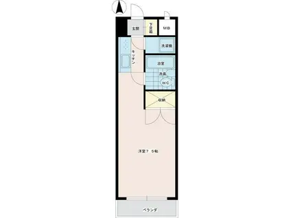 シティハウス多摩(ワンルーム/5階)の間取り写真