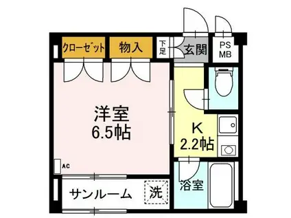 AWAビル(1K/3階)の間取り写真