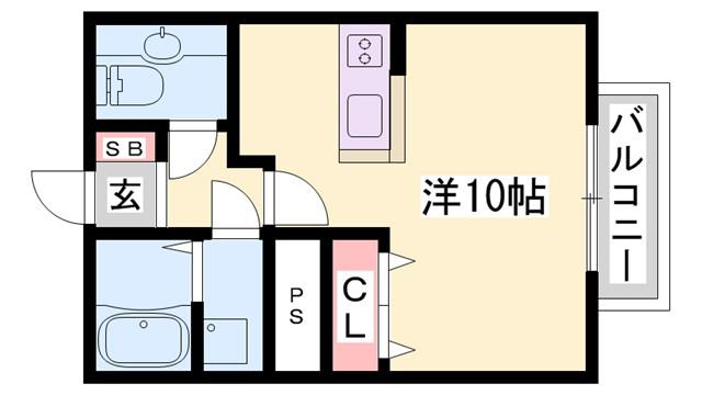 ロイヤル羽子田II(1K/1階)の間取り写真