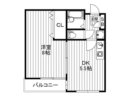 セントポリア多摩川(1DK/3階)の間取り写真
