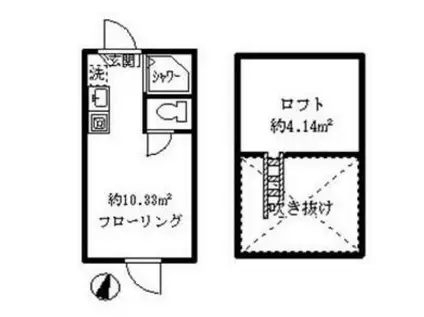 ソフィアキュート(ワンルーム/2階)の間取り写真