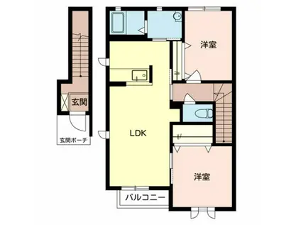 シャーメゾンリラ(2LDK/2階)の間取り写真