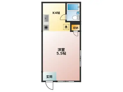 プチドリーム(1K/2階)の間取り写真