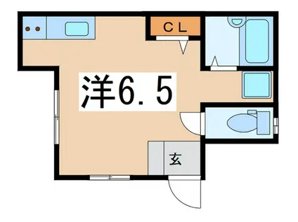 ハイムブリッヂ(ワンルーム/1階)の間取り写真