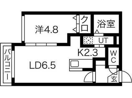 エルプレシア南22条(1LDK/2階)の間取り写真