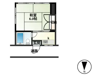 ユーコーポ(1K/2階)の間取り写真