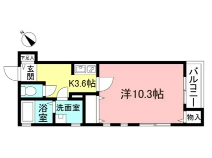 モントレゾール(1K/3階)の間取り写真
