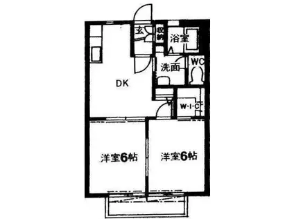 シーズ清山(2DK/2階)の間取り写真
