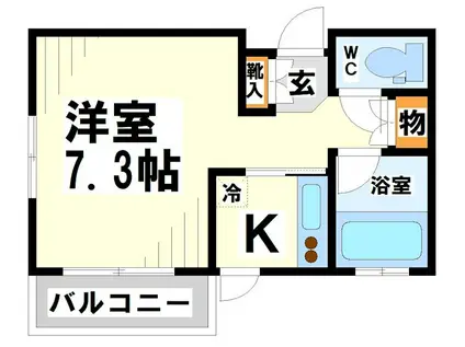 アセンド(1K/2階)の間取り写真