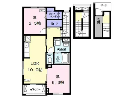 グル ピーノ III(2LDK/3階)の間取り写真